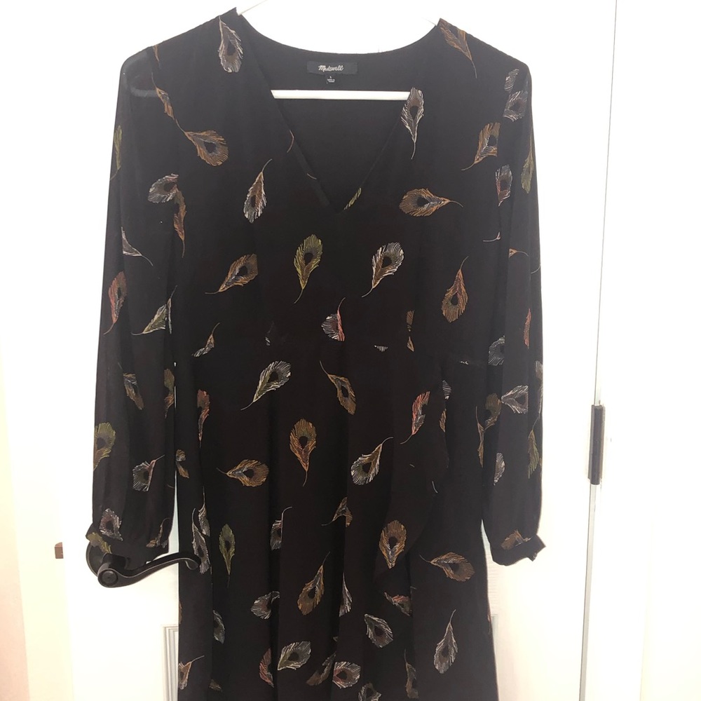 Madewell black feather dress size 4